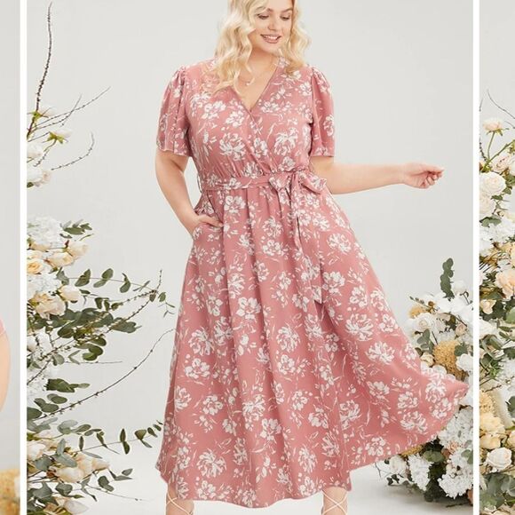 NWT BloomChic floral wrap dress 14/XL - Picture 1 of 11